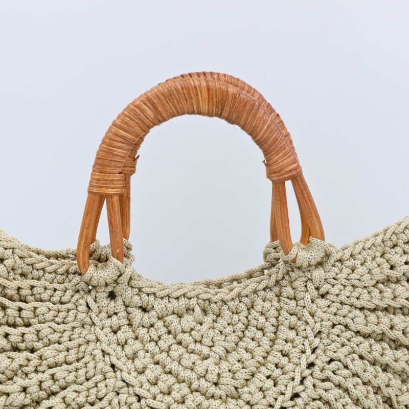 شنطة فراشة مع يد بامبو لون بيج - نكشة فن