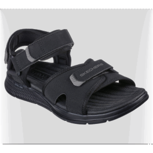 صندل سكيتشرز جو كونستينت للرجال لون أسود ونعل أبيض- Skechers Men's GO Consistent - Tributary Sandal
