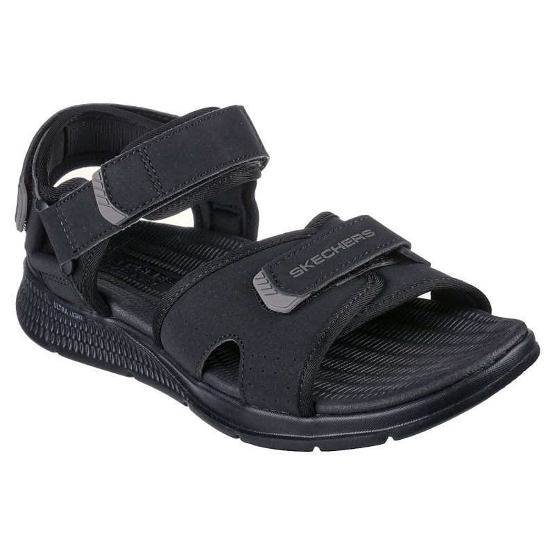 صندل سكيتشرز جو كونستينت للرجال لون أسود ونعل أبيض- Skechers Men's GO Consistent - Tributary Sandal
