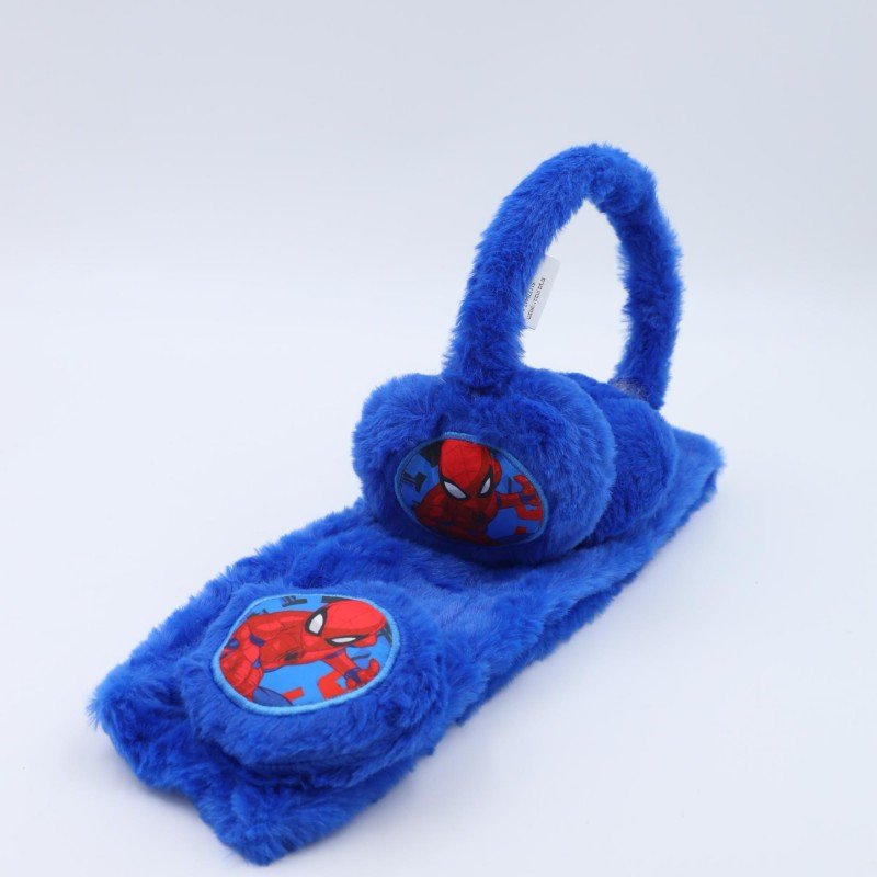 طوق للأذن مع لفحة للأطفال لون أزرق غامق