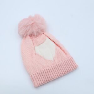 طاقية للأطفال لون زهري