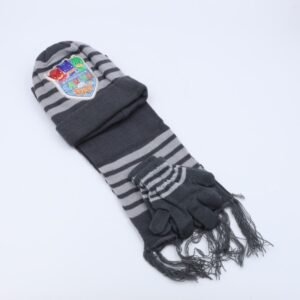 طاقية للأطفال مع لفحة وكفوف لون سكني