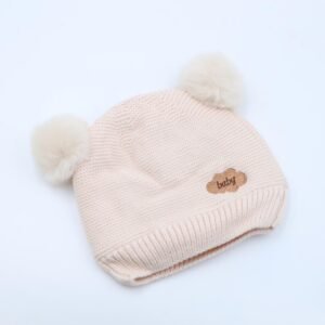 طاقية للبيبي لون سكري