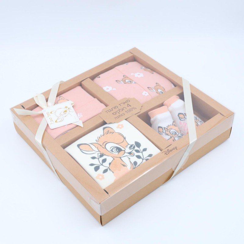 طقم مولود جديد ديزني 4 قطع قطن بامبي