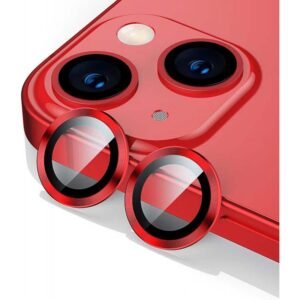 طقم حماية 2 قطع لعدسات كاميرا لايفون 14 لون أحمر