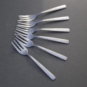 طقم شوك ستانلس ستيل 6 قطع حجم صغير لون فضي