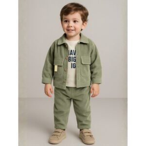 طقم قطعتين للأطفال لون أخضر