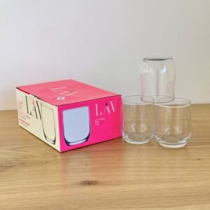 طقم كاسات للمشروبات والعصائر شفاف عدد 6 من LAV