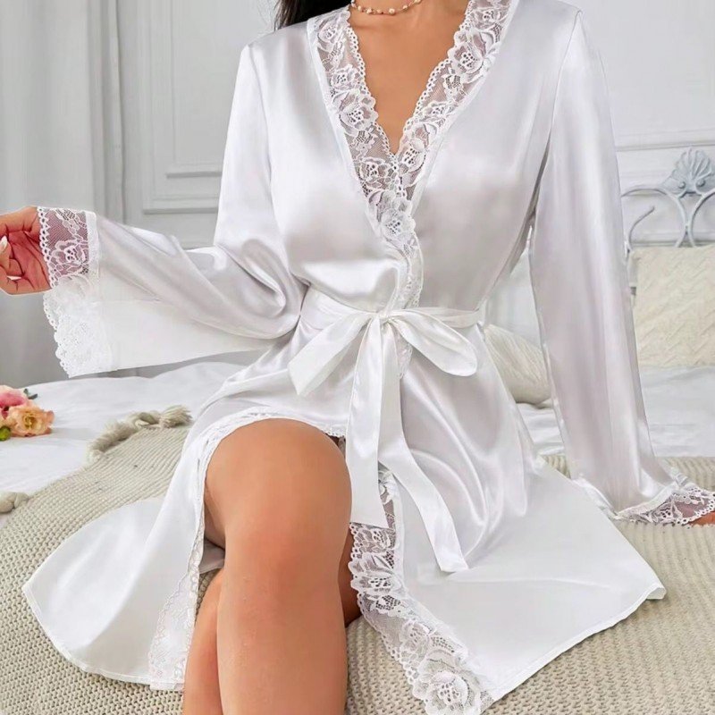 لانجري روب لون أبيض