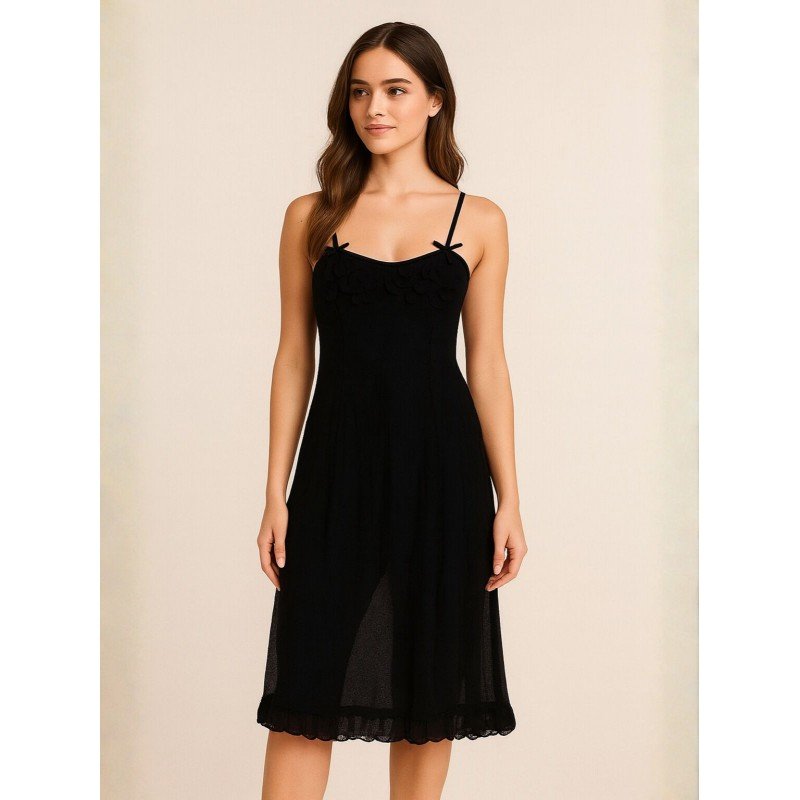 طقم لانجري قميص نوم مع روب لون أسود