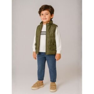 طقم ولادي 3 قطع بنطلون + بلوزة + فيزت