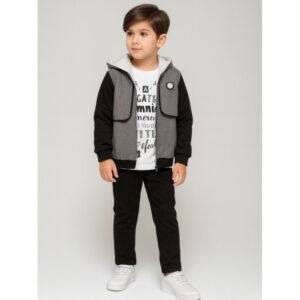 طقم ولادي جاكيت وبنطلون لون سكني