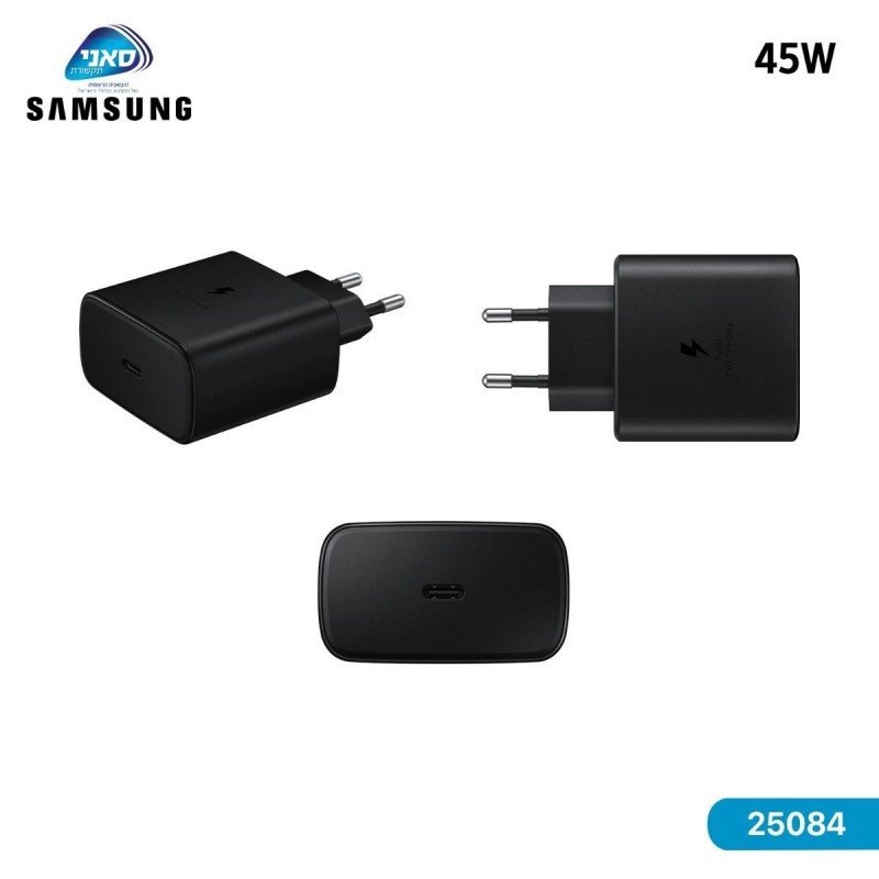 عظمة شاحن سامسونج Suny 25084 اصلي بدون كيبل بمقبس اوروبي EU وقوة 45 واط Type C