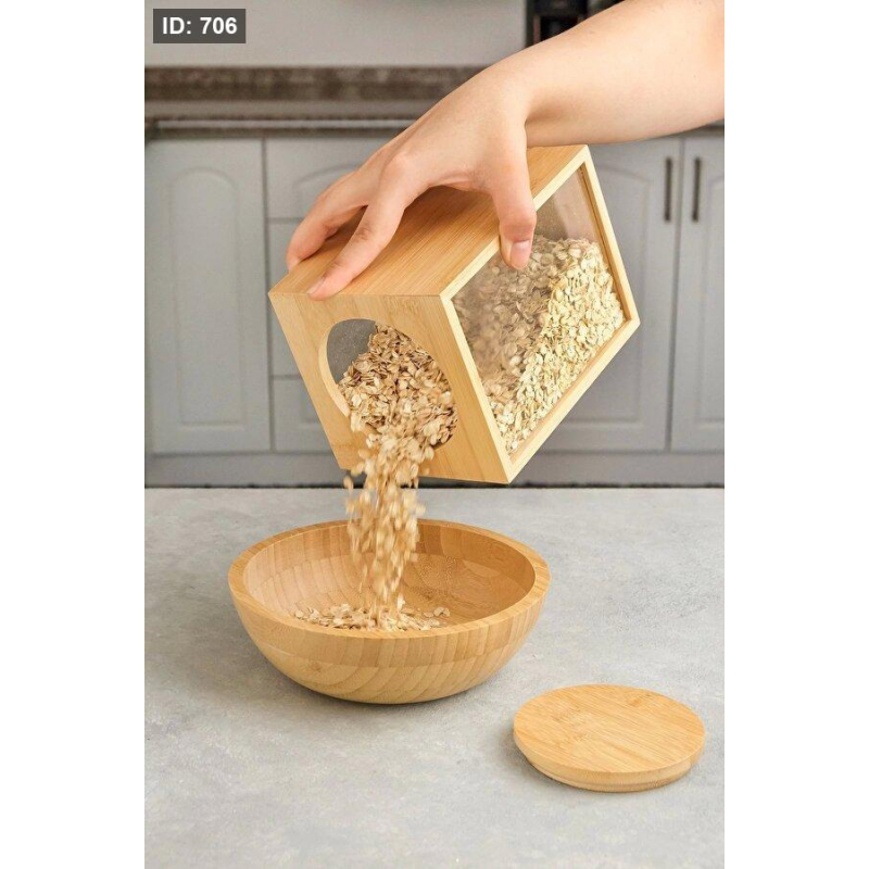 علب بامبو واجهة اكريليك صغير 10*10*12 - Image 3