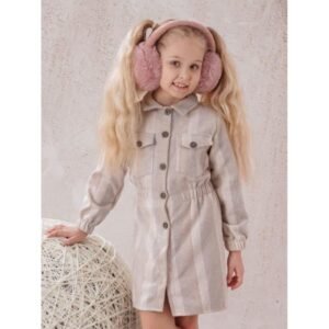 فستان بناتي لون بيج