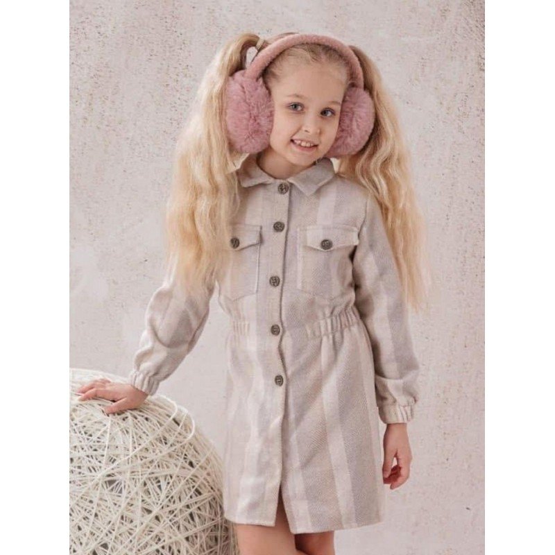 فستان بناتي لون بيج