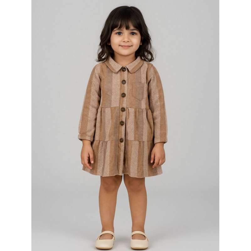 فستان بناتي لون بيج