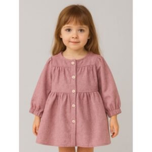 فستان بناتي لون زهري