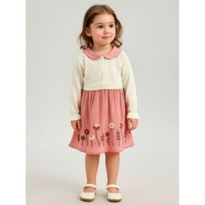 فستان بناتي لون زهري