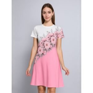 فستان صيفي للنساء لون زهري