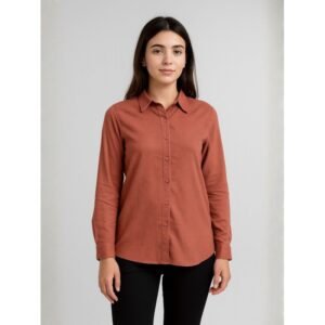 قميص ستاتي كوردروي لون عنابي