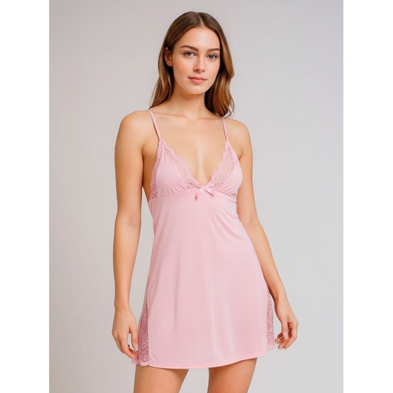 قميص نوم لانجري لون زهري