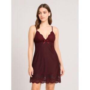 قميص نوم لانجري لون عنابي