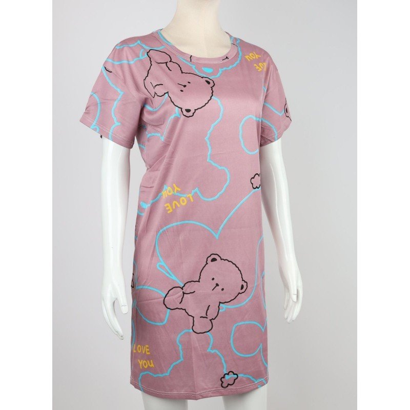 قميص نوم لون بنفسجي تصميم دب