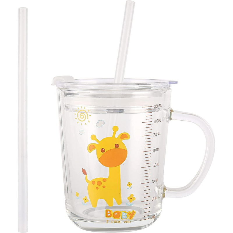 كاسة زجاج مع غطاء 350 مل