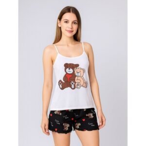 لانجري قطعتين لون أبيض وأسود