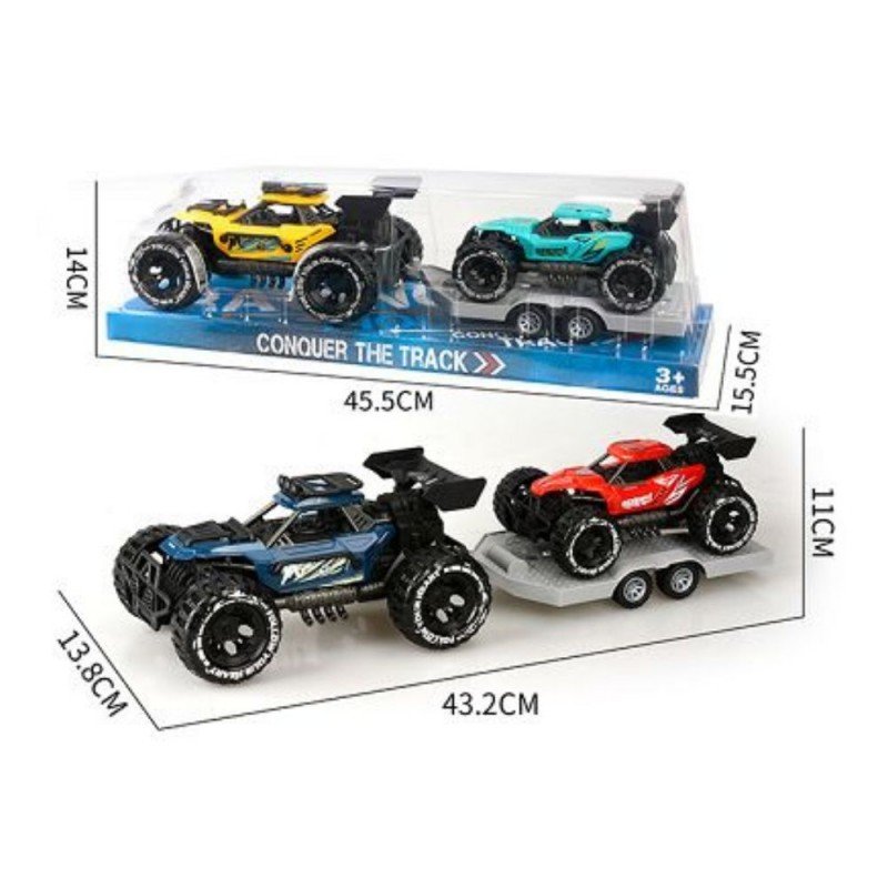 لعبة سيارات حاملة تركترون جبلي - 2في1 سيارة جبلية + تكرترون