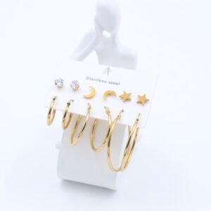 مجموعة مكونة من 6 حلوق لون ذهبي