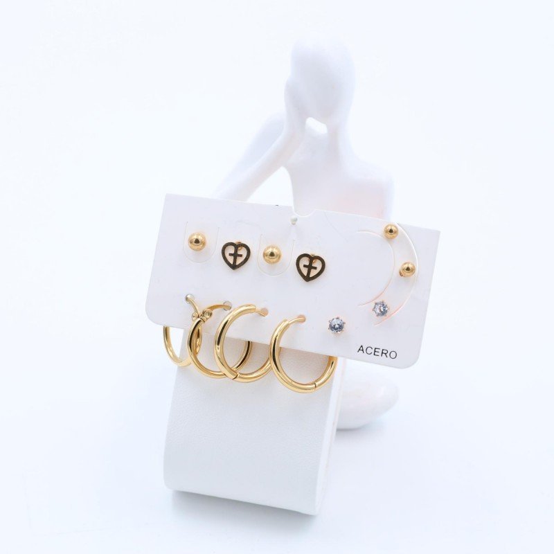 مجموعة مكونة من 6 حلوق لون ذهبي