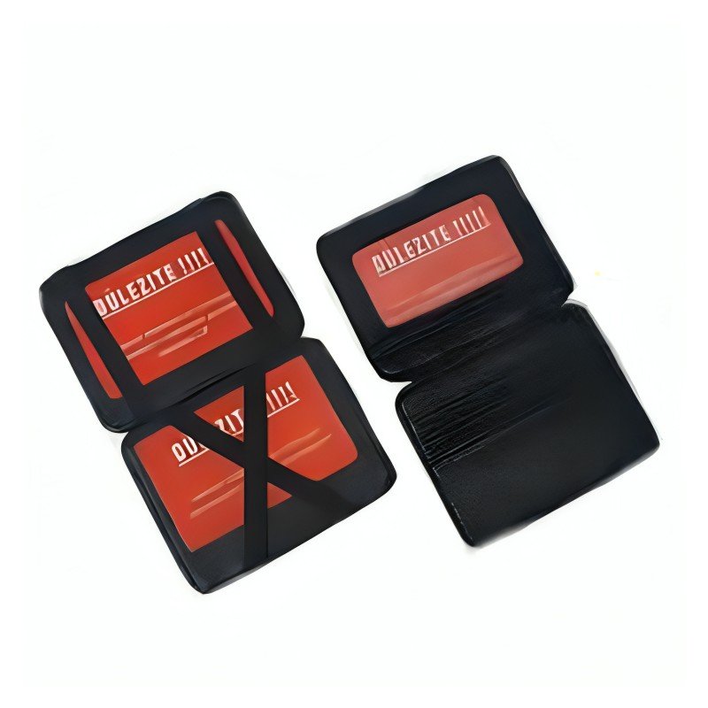 محفظة بطاقات شبابية ذات 4 جيوب مصنوعة من الجلد لون أسود