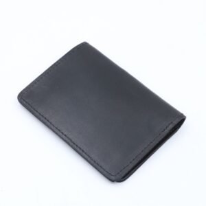 محفظة شبابية أنيقة من الجلد الطبيعي البقري لون أسود