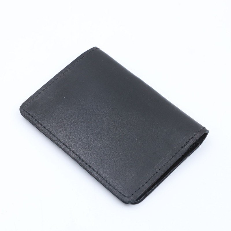 محفظة شبابية أنيقة من الجلد الطبيعي البقري لون أسود