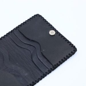 محفظة للكروت جلد طبيعي لون أسود