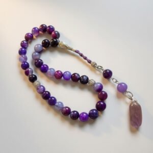 مسبحة حجر التنين مقاس الحجر8 مل شربوشة مشغولة يدويا مع تعليقة