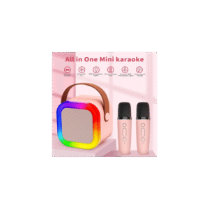 مكبر صوت K12 صغير الحجم مزود بميكروفونين لاسلكيين - ذات تأثيرات صوتية احترافية مع إضاءة RGB