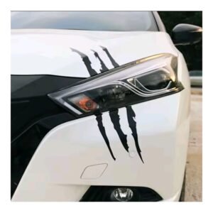 ملصق عاكس للسيارة لون اسود - بتصميم مخلب الوحش يلتصق بسهولة وسهل الإزالة دون أي بقايا