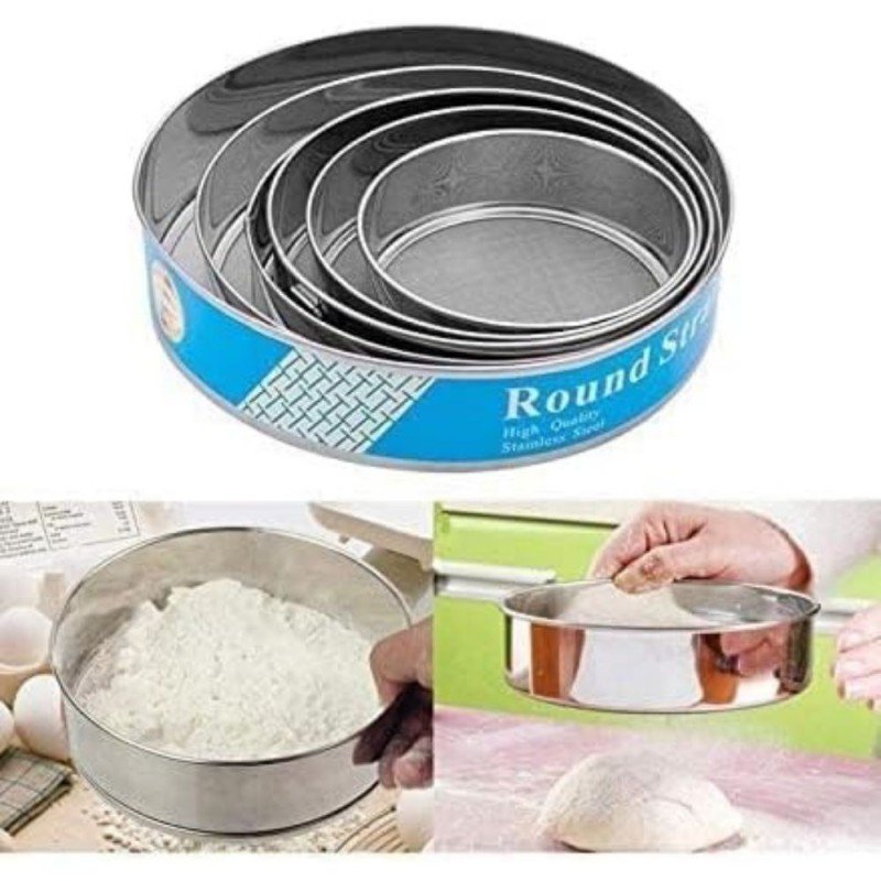 منخل طحين 6 قطع مختلفة الاحجام ستانلس