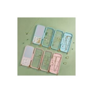 منظم اكسسوارات صغير مع مرآة لون أزرق