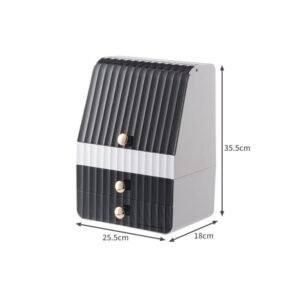 منظم مكياج أسود وأبيض