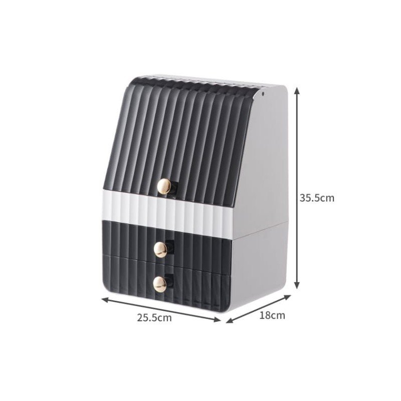 منظم مكياج أسود وأبيض