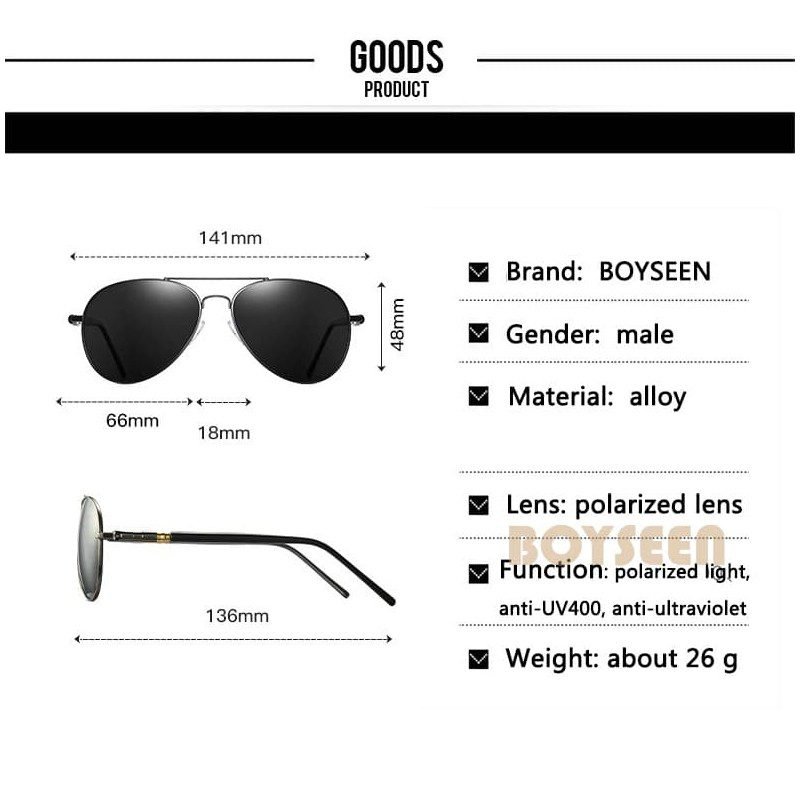 نظارات شمسية عدسة بوليرايد شبه دائرية جودة عالية - Image 2