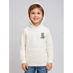 هودي ولادي بأكمام طويلة لون ابيض