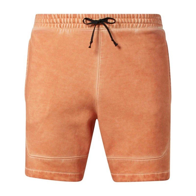 Reebok Men Basketball Court Top Bi-Dye Fleece Shorts- تيشيرت ريبوك باسكت بول كورت للرجال لون برتقالي