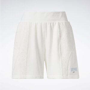 Reebok Women's Classics Varsity High-Rise Rib Shorts- شورت ريبوك رياضي للنساء لون طحيني