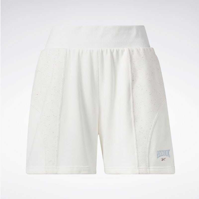 Reebok Women's Classics Varsity High-Rise Rib Shorts- شورت ريبوك رياضي للنساء لون طحيني