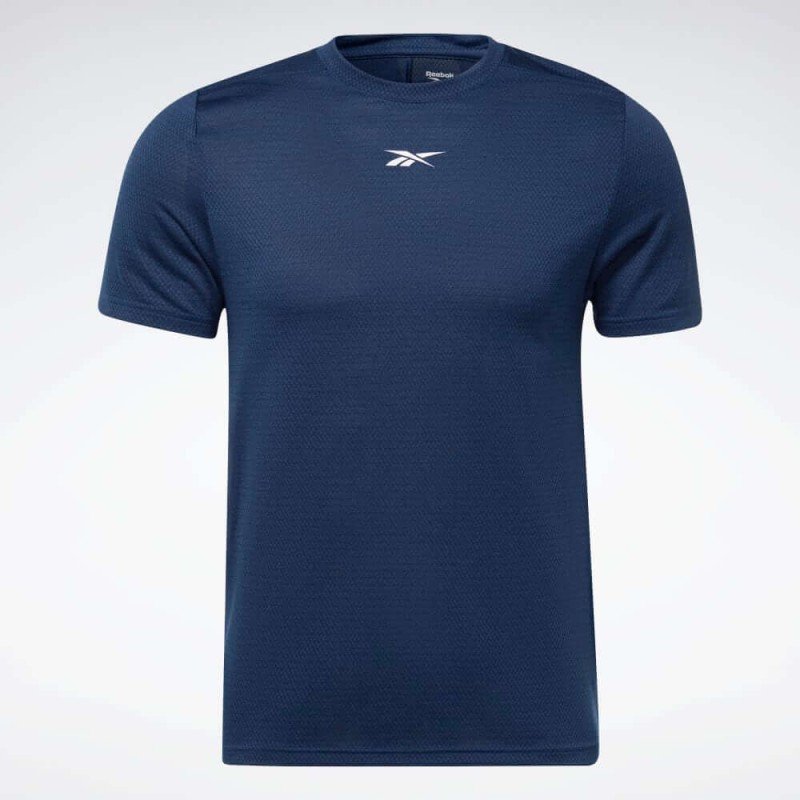 Reebok Mens' Workout Ready Melange T-Shirt- تيشيرت ريبوك وورك اوت ريدي للرجال لون كحلي‏